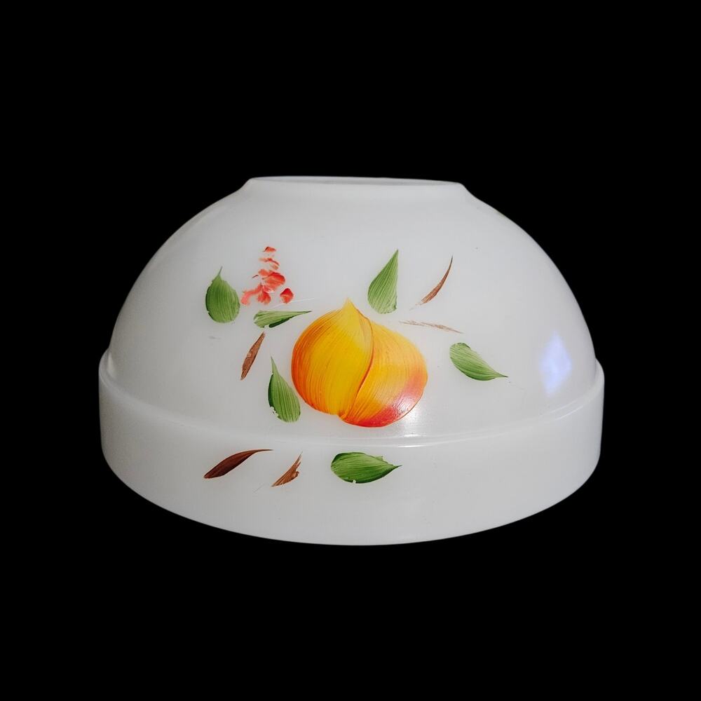Fire-King Gay Fad Hand Painted Milk Glass Mixing Bowl Fruit Grapes 8.75 Inch
